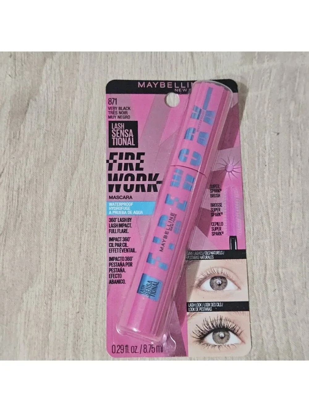 Maybelline Lash Sensational Luscious Waterproof Mascara, 871 Very Black 0.3 oz